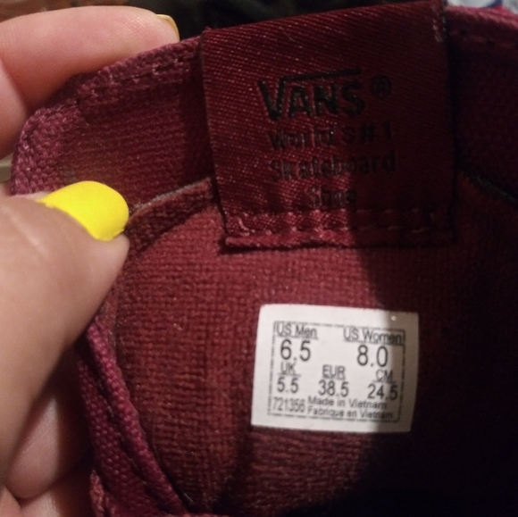 Burgundy High Top Vans - Picture 4 of 4